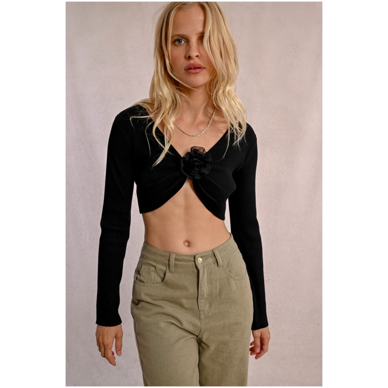 MOLLY BRACKEN Floral cropped bolero